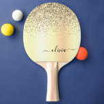 Raquete De Ping Pong Nome do Glam do Monograma Dourado Glitter Metal<br><div class="desc">Dourada Folha de Folha Metálica Brilhante Metálica Bruta Monograma Nome Ping Pong Paddle. Isto faz o doce e perfeito aniversário de 16 anos,  casamento,  chá de panela,  aniversário,  chá de fraldas ou festa de solteira presente para alguém que ama luxo de luxo e estilos quíticos.</div>