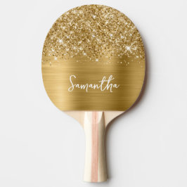 Raquete De Ping Pong Nome do Glam Dourado da Glittery