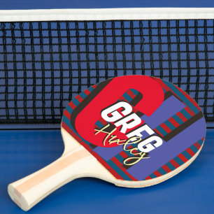 Raquete De Ping Pong Nome do jogador do Tênis mesa negrito monograma az