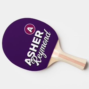 Raquete De Ping Pong Nome do jogador Tênis de mesa da em roxo escuro