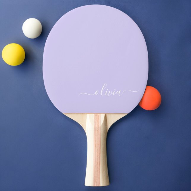 Raquete De Ping Pong Nome do Monograma da Rapariga de Script Moderno Ro (Criador carregado)