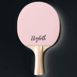 Raquete De Ping Pong Nome do Monograma de Script Moderno de Rapariga Ro<br><div class="desc">Um bonito monograma preto e cor-de-rosa chamado ping pong paddle.</div>