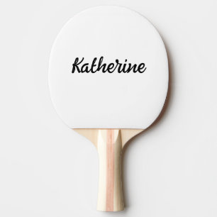 Raquete De Ping Pong Nome do Monograma Personalizado Branco Puro