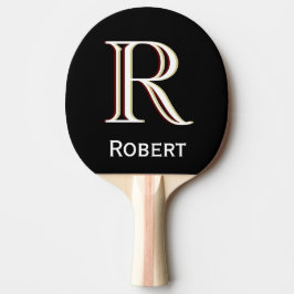 Raquete De Ping Pong Nome do Monograma Triplo Personalizado