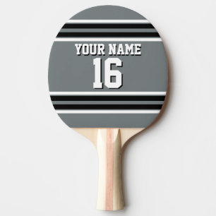 Raquete De Ping Pong Nome do Número Personalizado da Equipe Negra do Ch
