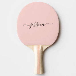 Raquete De Ping Pong Nome do script rosa com borda