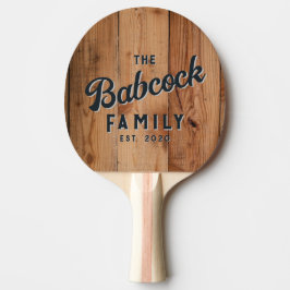Raquete De Ping Pong Nome e Ano da Família Retro Corte Grosseiro de Map