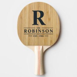 Raquete De Ping Pong Nome e Inicial da Família Dark Bamboo