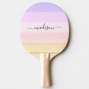 Raquete De Ping Pong Nome elíptico de striped arco-íris