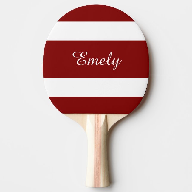 Raquete De Ping Pong Nome Modern Red Strips (Frente)