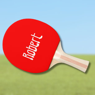 Raquete De Ping Pong Nome Moderno Vermelho   Na moda Tendy Minimalista