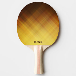 Raquete De Ping Pong nome monograma amarelo marrom moderno