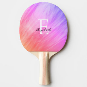 Raquete De Ping Pong Nome Monograma Rosa Feminino