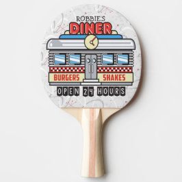 Raquete De Ping Pong NOME Personalizado 50 Retroativo Anos 50 de Sinal 