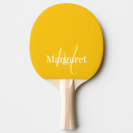Raquete De Ping Pong Nome personalizado amarelo moderno