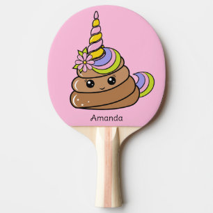 Raquete De Ping Pong Nome Personalizado Cocô de Unicórnio