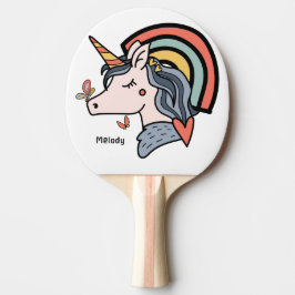 Raquete De Ping Pong Nome Personalizado da Borboleta Unicórnica Escandi