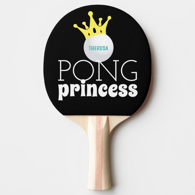 Raquete De Ping Pong Nome Personalizado da Princesa Pong (Frente)