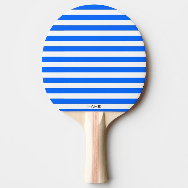 Raquete De Ping Pong Nome Personalizado de Faixa Branca Azul Clássica M (Frente)