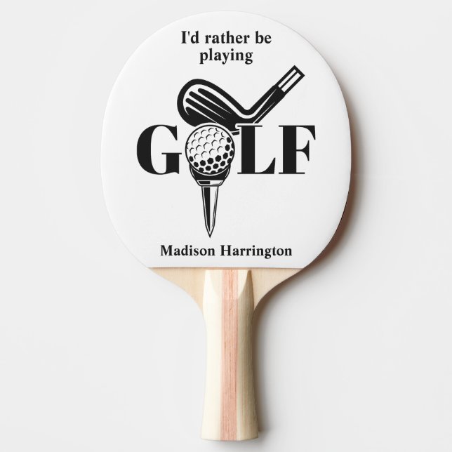 Raquete De Ping Pong Nome Personalizado de Golfe (Frente)