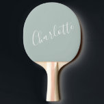 Raquete De Ping Pong Nome Personalizado de Script Minimalista Dusty Blu<br><div class="desc">Nome da Tipografia de Script Minimalista no Pino Pong Azul Dusty</div>