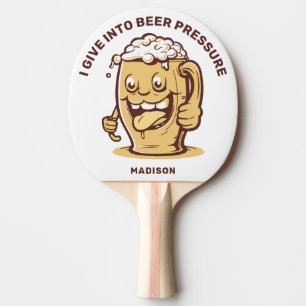Raquete De Ping Pong Nome Personalizado Engraçado e Cerveja de Texto