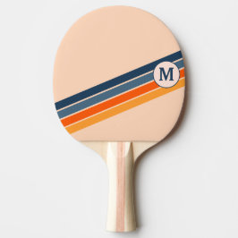 Raquete De Ping Pong Nome Personalizado Linha Colorida Laranja Azul Ver