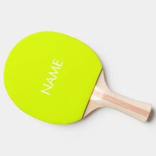 Raquete De Ping Pong Nome personalizado monograma neon chartreuse verde