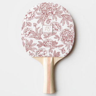 Raquete De Ping Pong Nome personalizado Padrão de flores