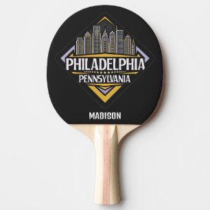 Raquete De Ping Pong Nome Personalizado Philadelphia Pensilvânia