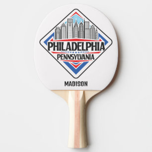 Raquete De Ping Pong Nome Personalizado Philadelphia Pensilvânia