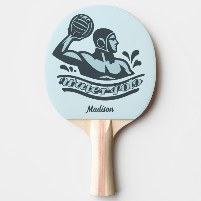 Raquete De Ping Pong Nome Personalizado Pólo Aquático (Frente)