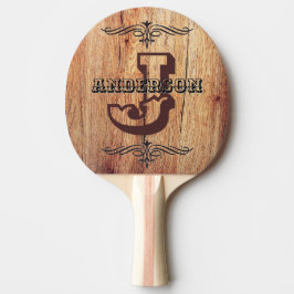 Raquete De Ping Pong Nome Personalizado, Rústico, Western, Tênis de Mes