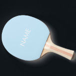 Raquete De Ping Pong Nome personalizado texto monograma azul-claro mini<br><div class="desc">Ping Pong Paddle branco e azul-claro minimalista de texto de nome personalizado</div>