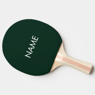 Raquete De Ping Pong Nome personalizado texto monograma verde escuro mi