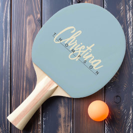Raquete De Ping Pong Nome Pintado Céu Claro de Meados do Século Moderno