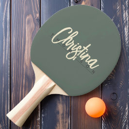 Raquete De Ping Pong Nome Pintado Cinza Quente Moderno de Meados do Séc