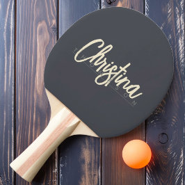 Raquete De Ping Pong Nome Pintado de Cinza Mediterrâneo Moderno de Mead