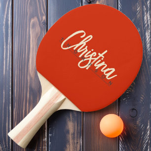 Raquete De Ping Pong Nome Pintado de Laranja Sangue Moderno de Meados d