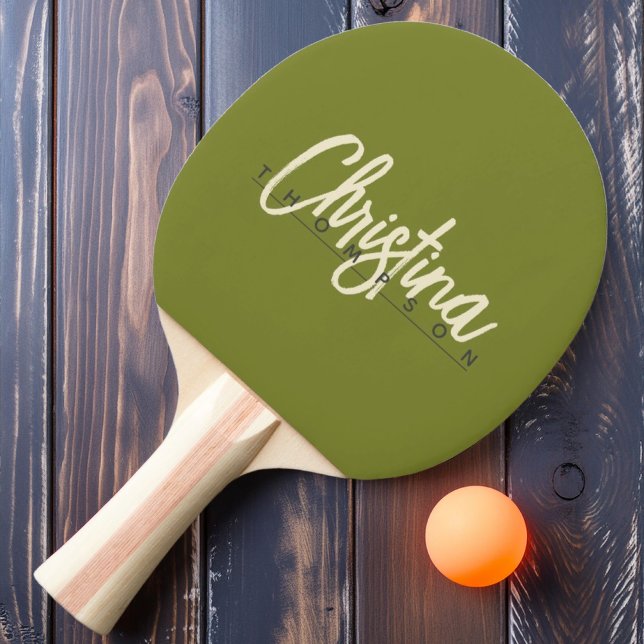 Raquete De Ping Pong Nome Pintado de Verde Selvagem Moderno do Século m (Criador carregado)