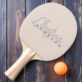 Raquete De Ping Pong Nome Pintado Rosa Castelo de Areia Mid-Century Mod