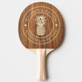 Raquete De Ping Pong Nomes de Casamento Abacaxi Madeira Olmo