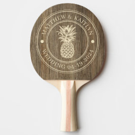 Raquete De Ping Pong Nomes de Casamento de Abacaxi de Madeira de Carval