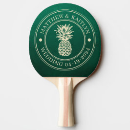 Raquete De Ping Pong Nomes de Casamento de Abacaxi Verde Esmeralda