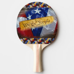 Raquete De Ping Pong Nós, A Bandeira Americana Da Pessoas