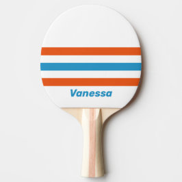Raquete De Ping Pong Nostalgia de Verão Através de Listras com Nome