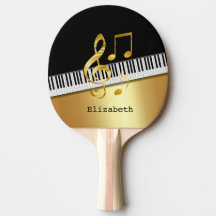 Notas Musicais Preto Dourado Moderno Elegante, Tec