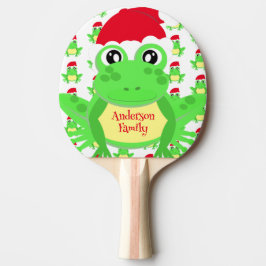 Raquete De Ping Pong Novidade Branca do Padrão Santa Hat do Sapo de Nat