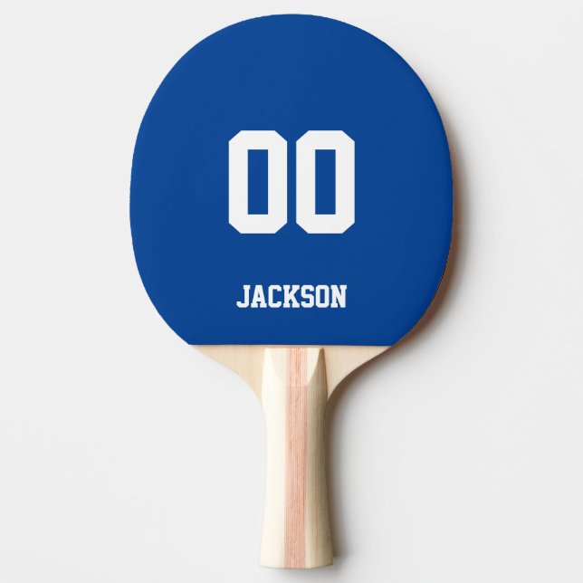 Raquete De Ping Pong Número de Nome Personalizado Azul (Frente)