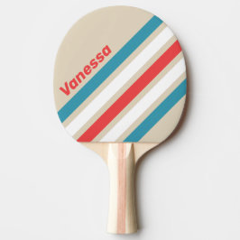 Raquete De Ping Pong Nuvem Caçadora Listras Anguladas com Nome